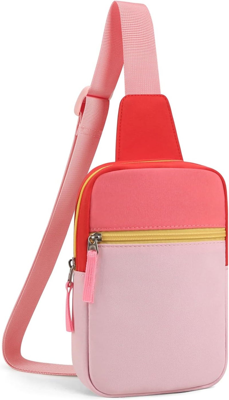 cotmcor Store Valentines Day Gifts for Kids: Fanny Pack Birthday Gift for 8 9 10 11 12 Year Old Teen Girls Trendy Stuff, Preppy Colorblock Crossbody Bag Adjustable Sling Belt Bags Purse for Travel Outdoor - Image 1
